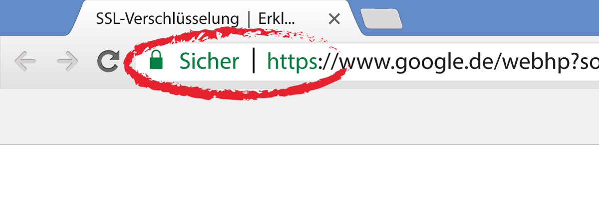 Sicherheit beim Onlineshopping - Die SSL Verschlüsselung (erkennbar durch die grüne Markierung und dem Zusatz "Sicher") sorgt dafür, dass sensible Daten geschützt bei dem Website-Betreiber ankommen.